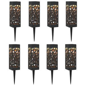 vidaXL Utend&oslash;rs sollys med bakkefeste 8 stk. Varmhvit 29 cm PP