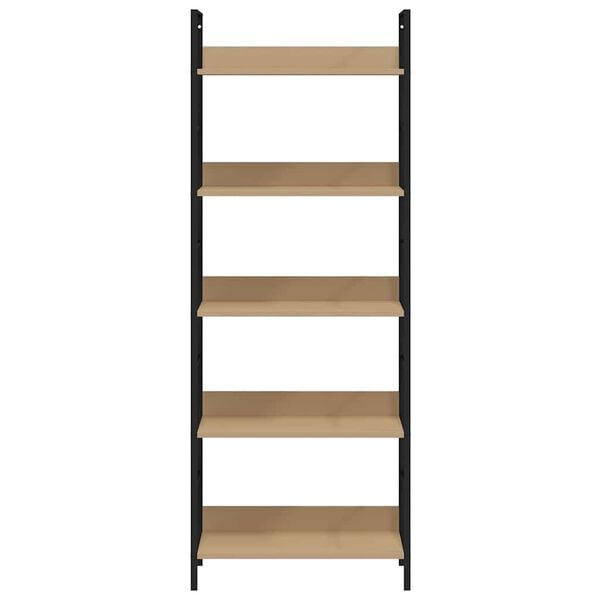 vidaXL Bokhylle 5 lag eik 60x27,6x158,5 cm konstruert tre