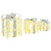vidaXL Gaveeske med 60 LED 3 pcs Varmhvit 20 x 20 x 20 cm PET