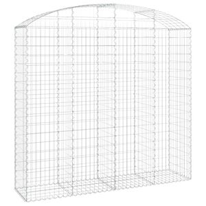 vidaXL Gabionkurv buet 200x50x180/200 cm galvanisert jern