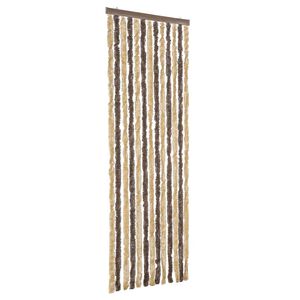 vidaXL Fluegardin m&oslash;rkebrun og beige 56x185 cm chenille