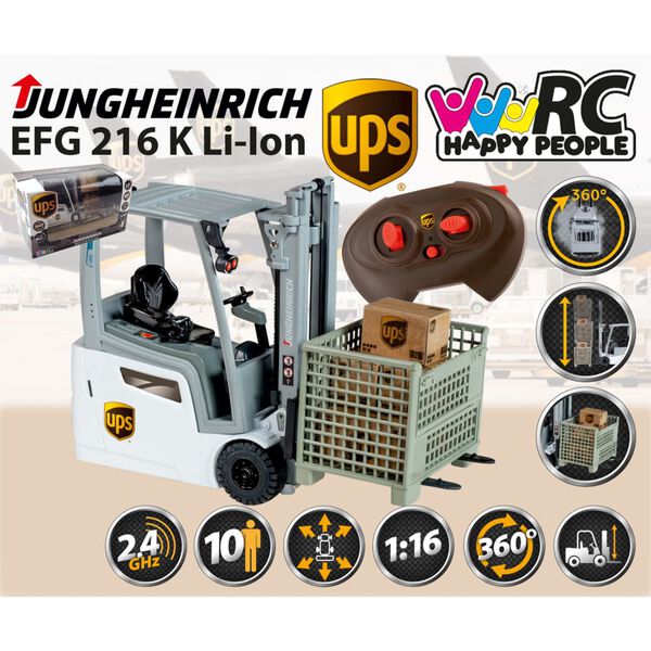 UPS Fjernstyrt lekegaffeltruck Jungheinrich 1:13