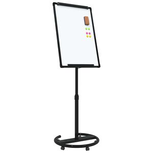 vidaXL Magnetisk whiteboard Svart og Hvit 62 x 62,5 x 197 cm EPS