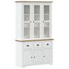 vidaXL Highboard BODO hvit og brun 115,5x43x200,5 cm cm heltre furu