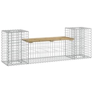 vidaXL Hagebenk gabiondesign 183x41x60,5 cm impregnert furu