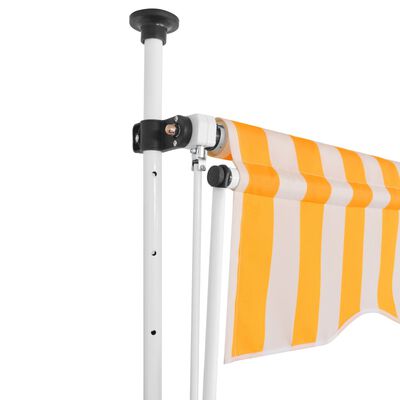 vidaXL Manuell uttrekkbar markise 400 cm oransje og hvite striper