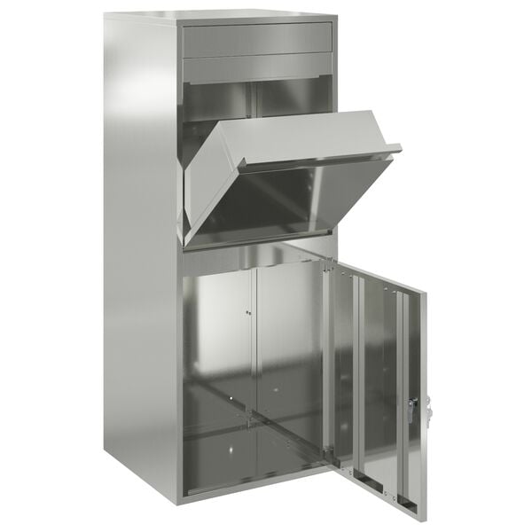 vidaXL Pakkeinnkast med d&oslash;r Svart 41 x 38 x 103 cm Galvanisert St&aring;l