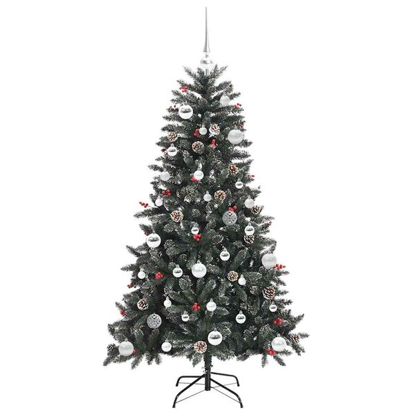 vidaXL Kunstig juletre med 150 LED gr&oslash;nn 150 cm PVC og plast og st&aring;l