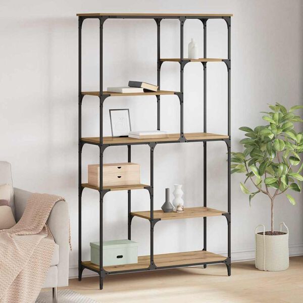 vidaXL Bokhylle Artisan Eik 99 x 35,5 x 176 cm Konstruert tre