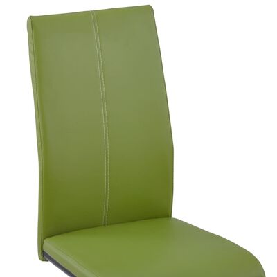 vidaXL Frittbærende spisestoler 4 stk grønn kunstig skinn