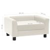 vidaXL Hundesofa med skumpute kremhvit 60x43x30 cm plysj og kunstl&aelig;r