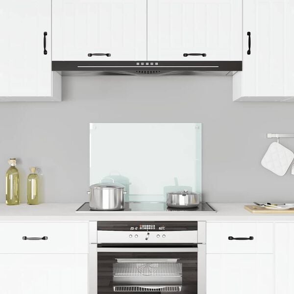 vidaXL Kj&oslash;kkenplate melkefarget 70x50 cm herdet glass