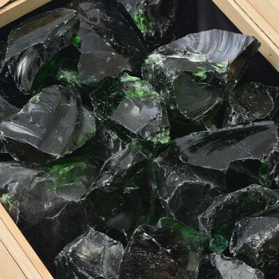 vidaXL Grønne gabionsteiner glass 60-120 mm 25 kg