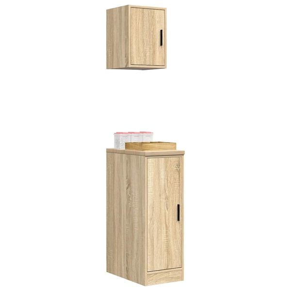 vidaXL Garasjeskap 2 stk sonoma eik konstruert tre