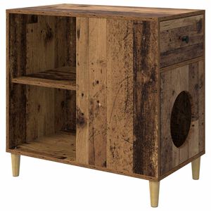 vidaXL Katt Hus Gammelt tre 72 x 42,5 x 70 cm Konstruert tre