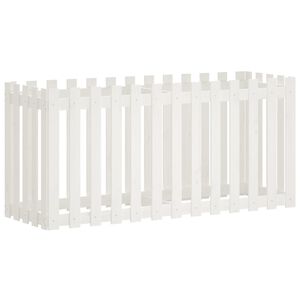 vidaXL H&oslash;ybed med gjerdedesign hvit 150x50x70 cm heltre furu