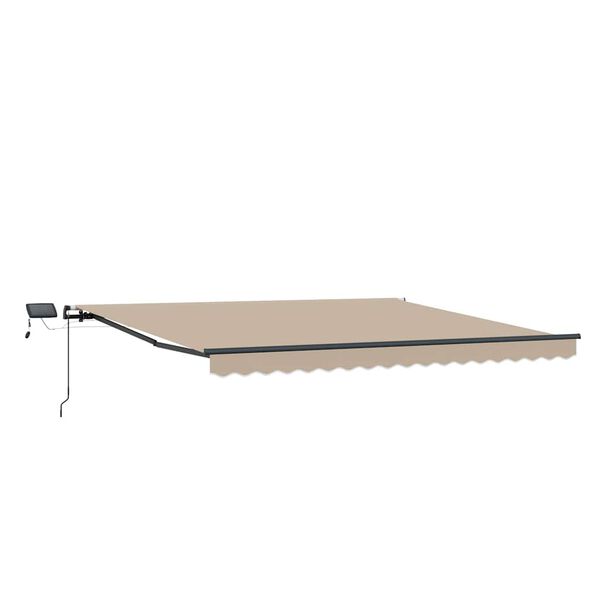 vidaXL Innvendbar Markise med LED -stripelys Beige 450 &times;300 cm stoff