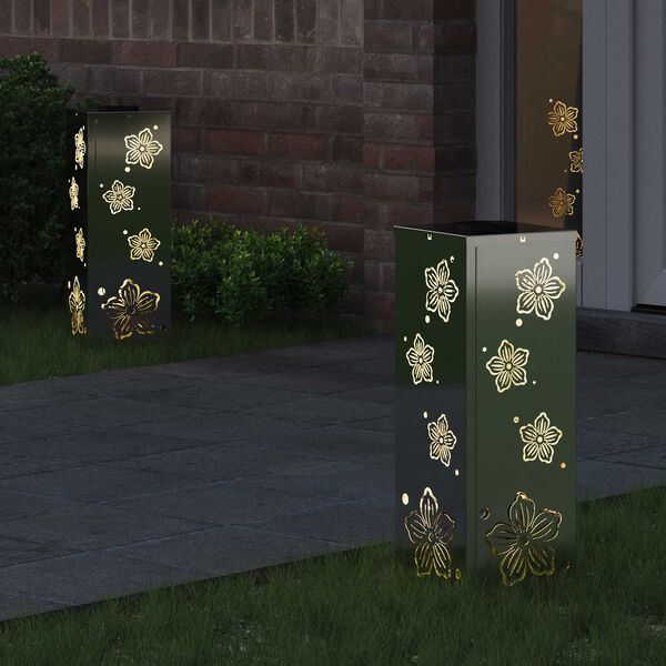 vidaXL Solenergi LED stibelys 2 pcs Galvanisert Galvanisert