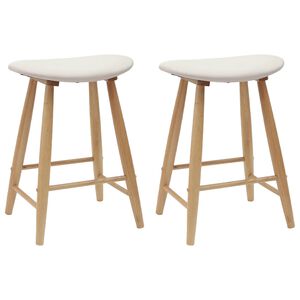 vidaXL Spisestoler 2 stk. Solid Gummitre Naturlig 46 x 37 x 63 cm