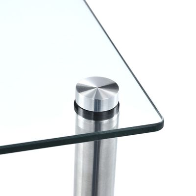 vidaXL Hylle 4 etasjer gjennomsiktig 40x40x100 cm herdet glass