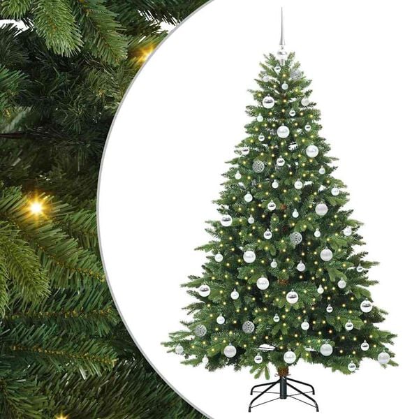 vidaXL Kunstig juletre med 300 LED med stativ gr&oslash;nn 180 cm PE og PVC