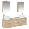 vidaXL Baderomsinnredningssett 5 pcs Sonoma eik