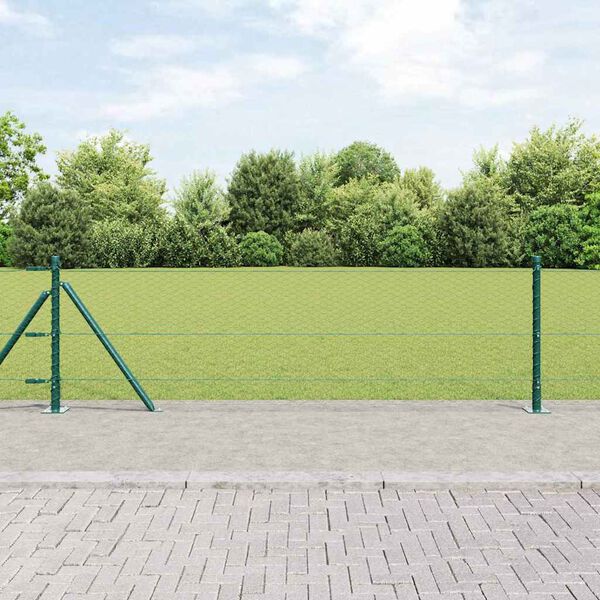 vidaXL Gjerdep&aring;le gr&oslash;nn 25 x 0,6 m (25 mm nett) St&aring;l og PVC