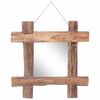 vidaXL Speil med tre ramme naturlig 50x50 cm resirkulert teak