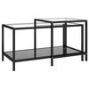vidaXL Tebord 2 stk herdet glass svart