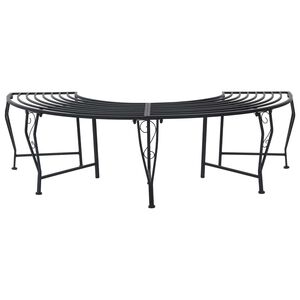 vidaXL Trebens 4-Antall seter 160 x 80 x 44 cm St&aring;l Svart halvrund