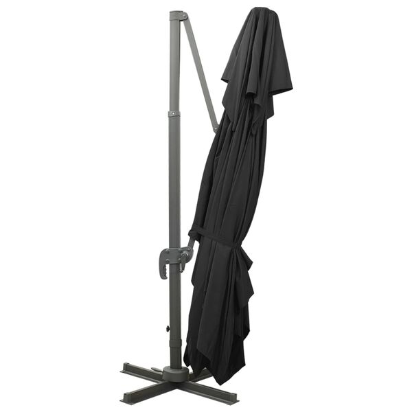 vidaXL Fritst&aring;ende hageparasoll med dobbel topp svart 400x300 cm