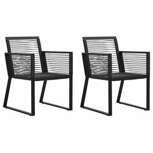 vidaXL Hagestoler 2 stk svart PVC rotting