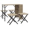 vidaXL Hagecampinggruppe5 deler beige polyrotting