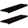 vidaXL Trappetrinn 2 stk brunsvart 100x30x2 cm heltre eik