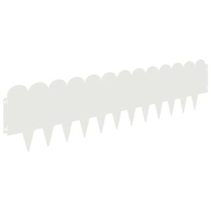 vidaXL Gjerdekant 10 pcs 103 x 25 cm St&aring;l Hvit