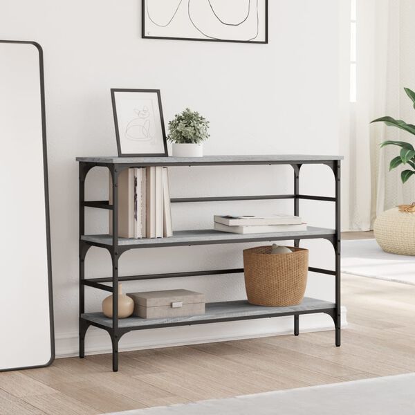 vidaXL Konsollbord grå sonoma 100x32x75 cm konstruert tre