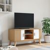 vidaXL TV-benk OLDEN hvit og brun 114x43x57 cm heltre furu
