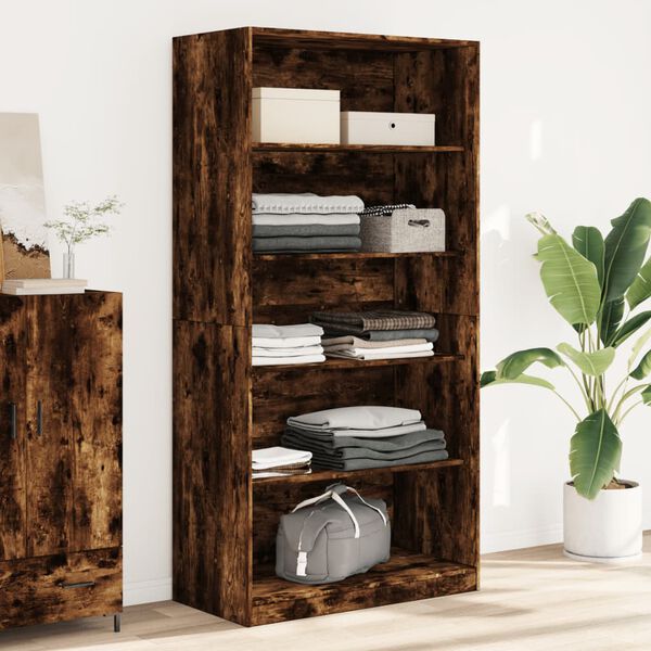 vidaXL Garderobe røkt eik 100x50x200 cm konstruert tre