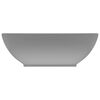 vidaXL Luksuriøs servant ovalformet matt lysegrå 40x33 cm keramisk