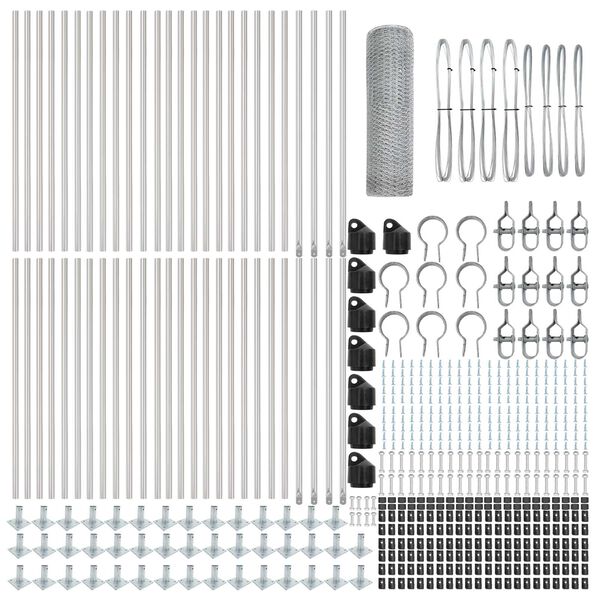 vidaXL Gjerdep&aring;le s&oslash;lv 100 x 0,6 m (25 mm maske) St&aring;l
