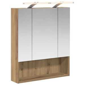 vidaXL Baderomsspeilskap Kunstnerisk Eik 60 x 14.5 x 70 cm