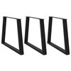 vidaXL Spisebordben V-formet 3 stk svart 100x(72-73,3) cm st&aring;l