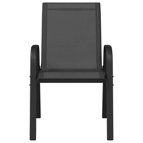 vidaXL Stablebare hagestoler 4 stk svart textilene-stoff