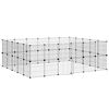 vidaXL Dyrebur 44 paneler med d&oslash;r svart 35x35 cm st&aring;l