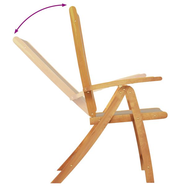 vidaXL Sammenleggbare stoler 6 stk heltre akasie og textilene