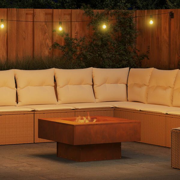 vidaXL B&aring;lplass Brun 80 x 80 x 40 cm Cortenst&aring;l