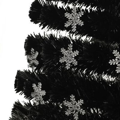vidaXL Juletre med LED snøfnugg svart 150 cm fiberoptikk