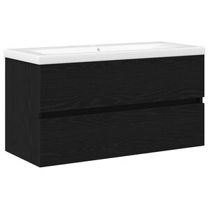 vidaXL Baderomsvaskeskap for Svart Eik 90 x 39 x 62 cm Konstruert tre