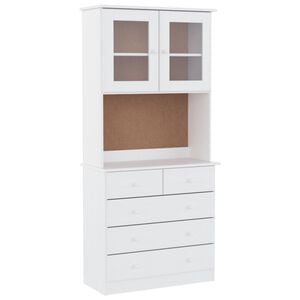 vidaXL Highboard ALTA hvit 77x35x165 cm heltre furu