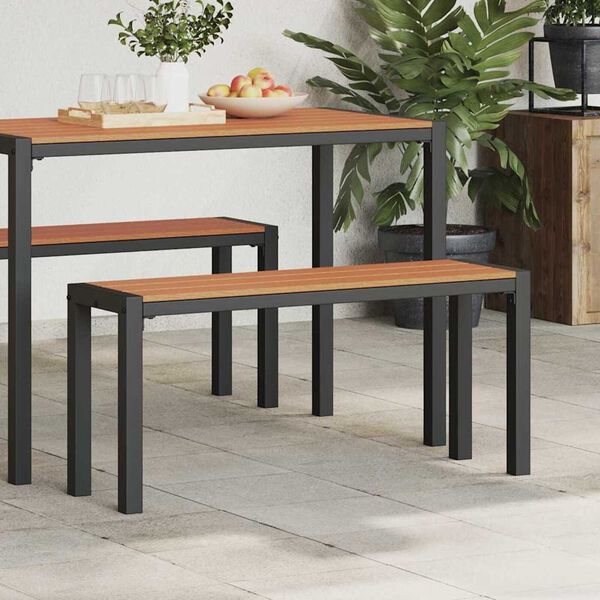 vidaXL Hagebenk Brun 100 x 28 x 45cm Stål